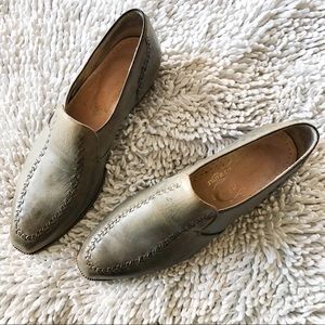 VINTAGE 70’s gray leather loafers 9